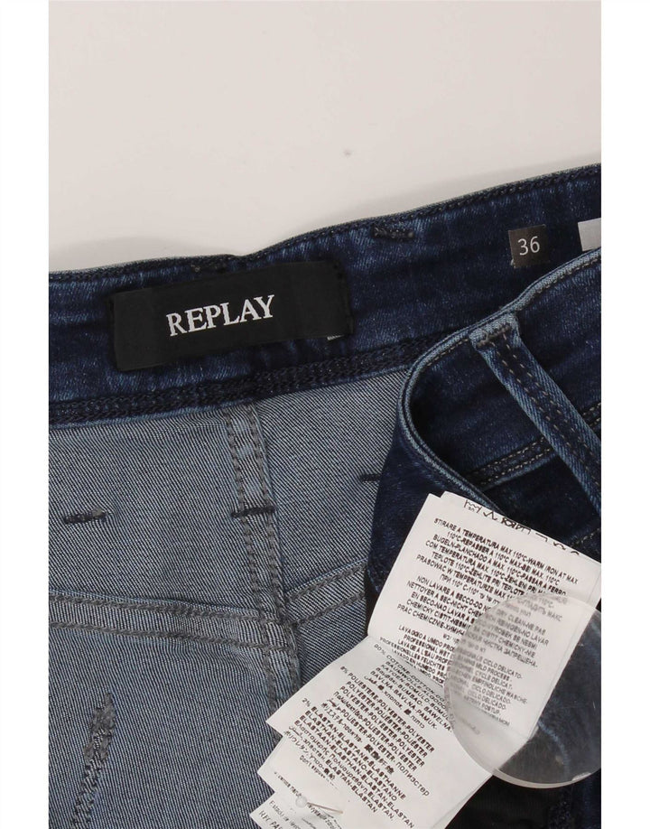 Replay Mens Slim Jeans W36 L32 Azul Marinho Algodão