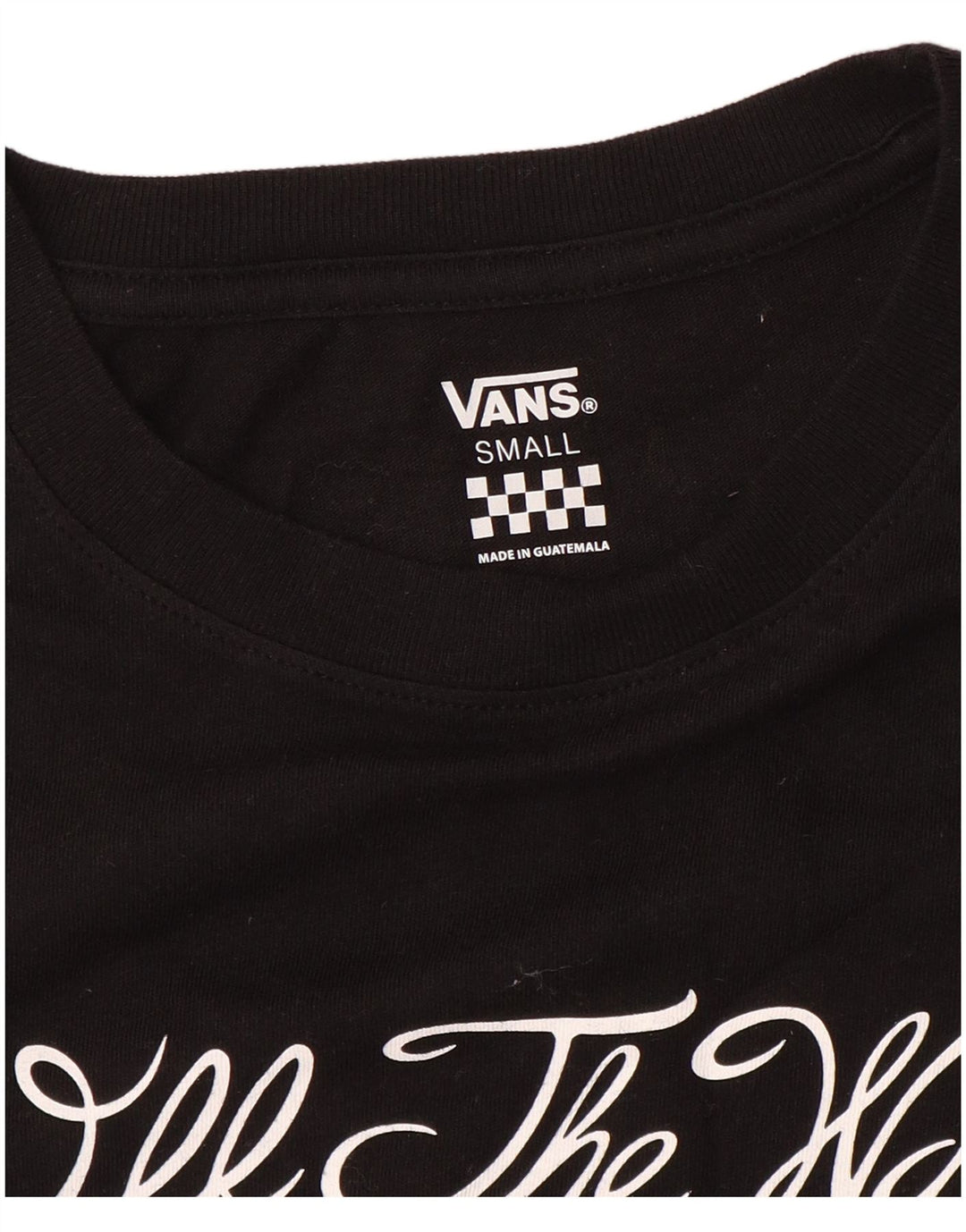 VANS Womens Graphic Top Manga Longa Reino Unido 10 Pequeno Preto