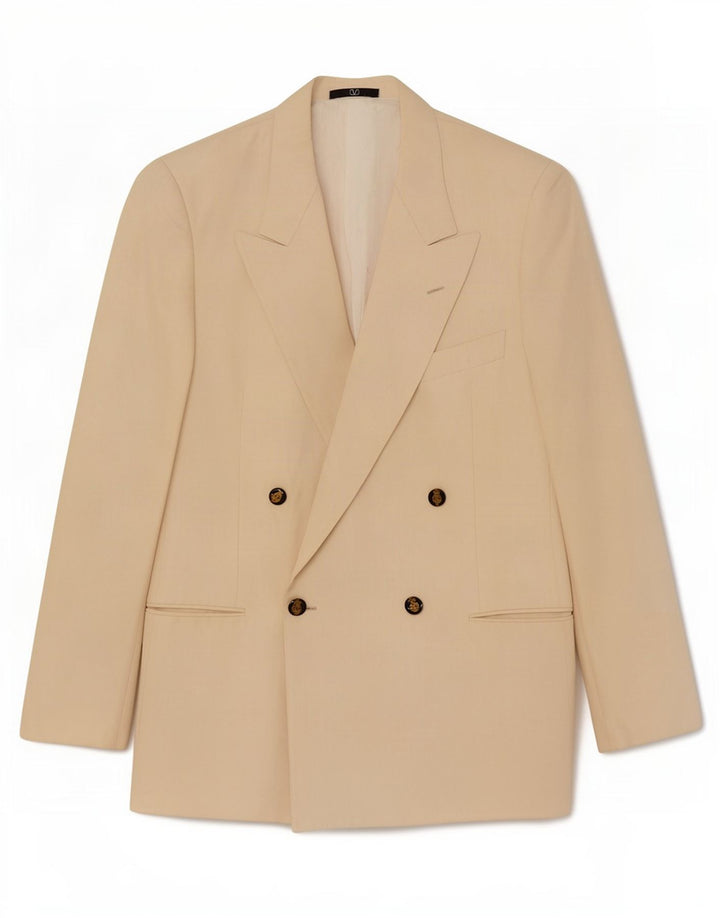 Jaqueta Blazer Masculina Valentino Double Breasted Reino Unido 38 Médio Bege