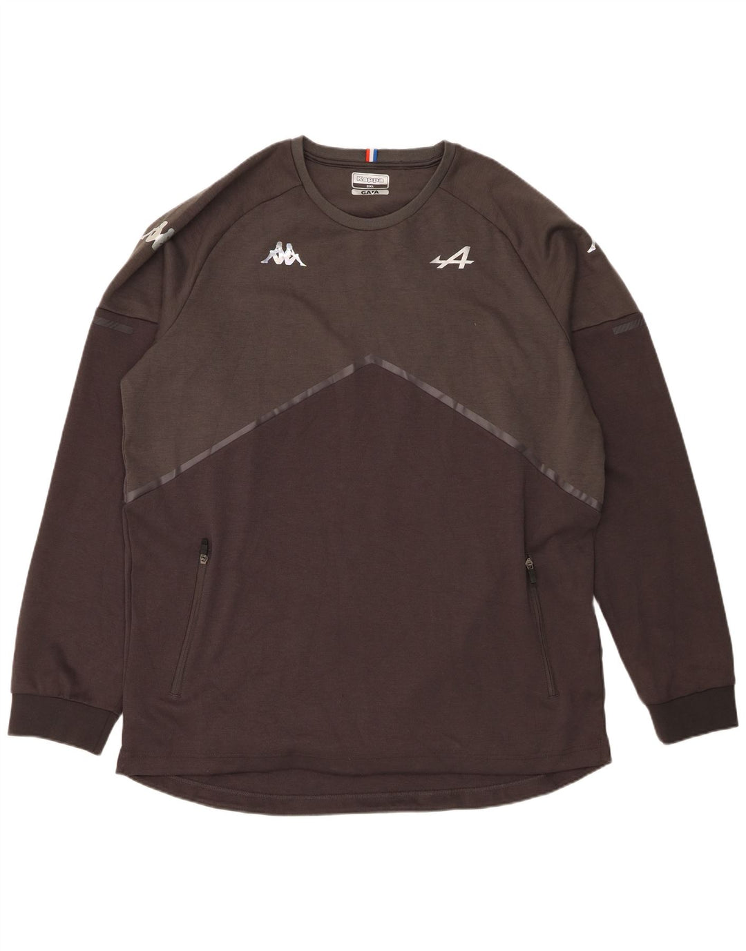 Kappa Mens Graphic Top Manga Longa 5XL Cinza Poliéster