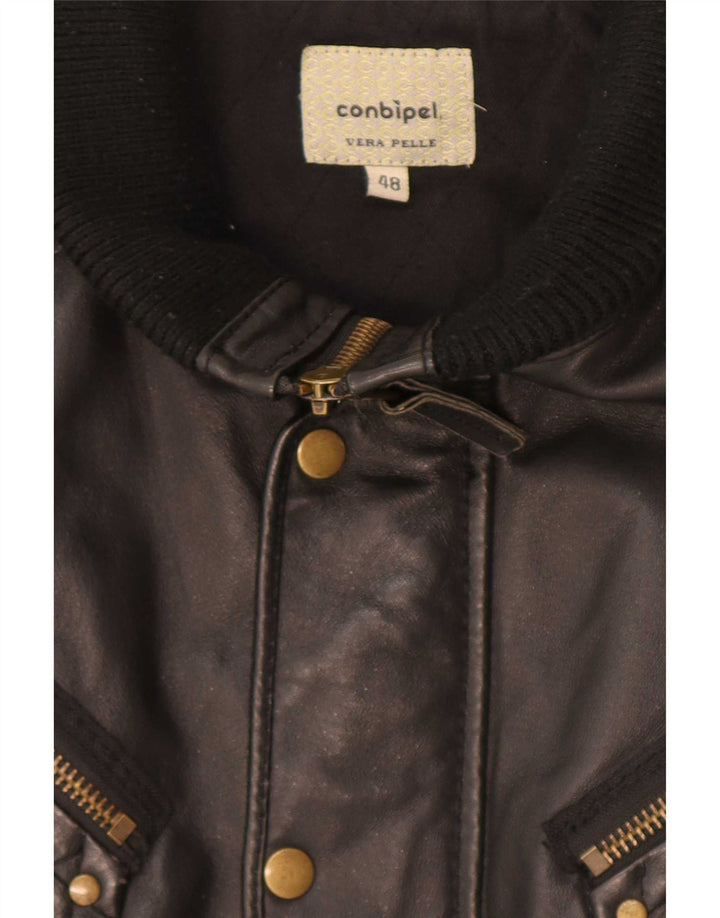Jaqueta de couro masculina Conbipel IT 48 média preta
