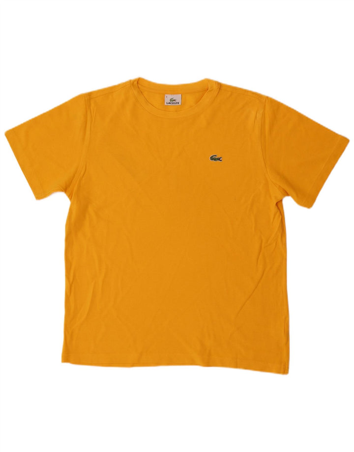 Camiseta masculina Lacoste tamanho superior 4 algodão amarelo médio