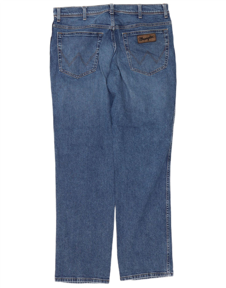 Wrangler Masculino Texas Straight Jeans W36 L32 Azul Algodão