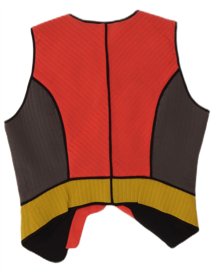 Colete feminino Rutzou EU 40 médio multicolorido colorblock seda