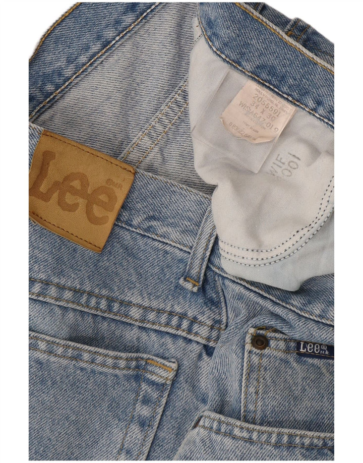 Lee Mens Straight Jeans W34 L30 Azul Algodão