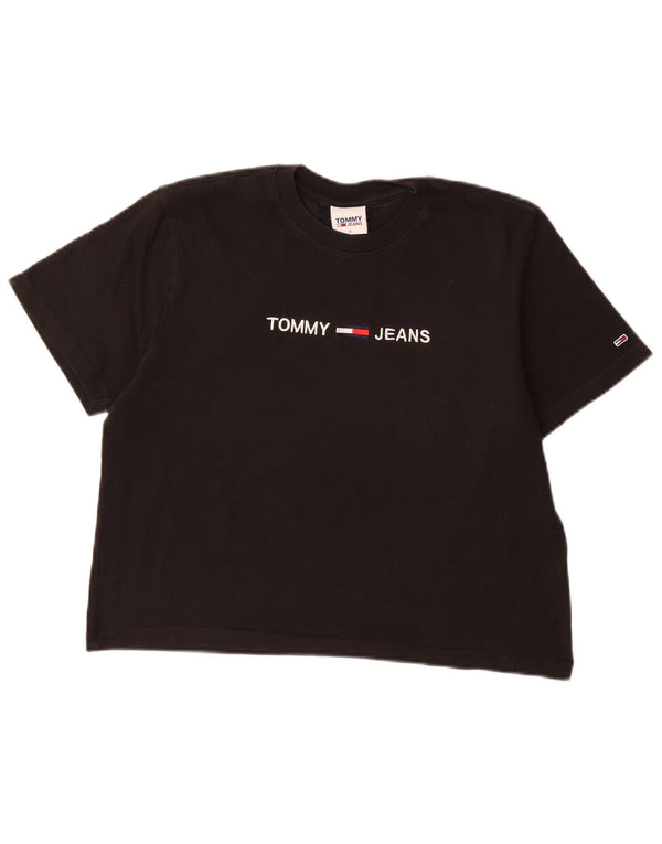 Tommy Hilfiger Camiseta feminina gráfica Top UK 10 Pequeno Preto