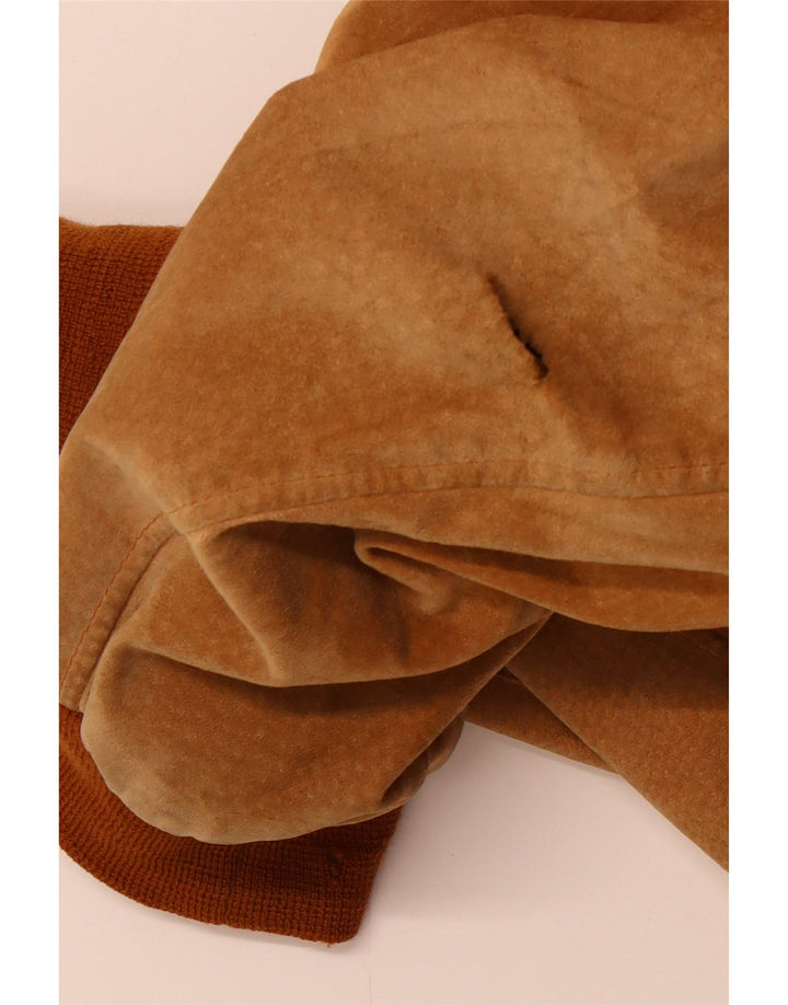 Jaqueta bomber masculina VINTAGE de camurça Reino Unido 42 XL couro marrom