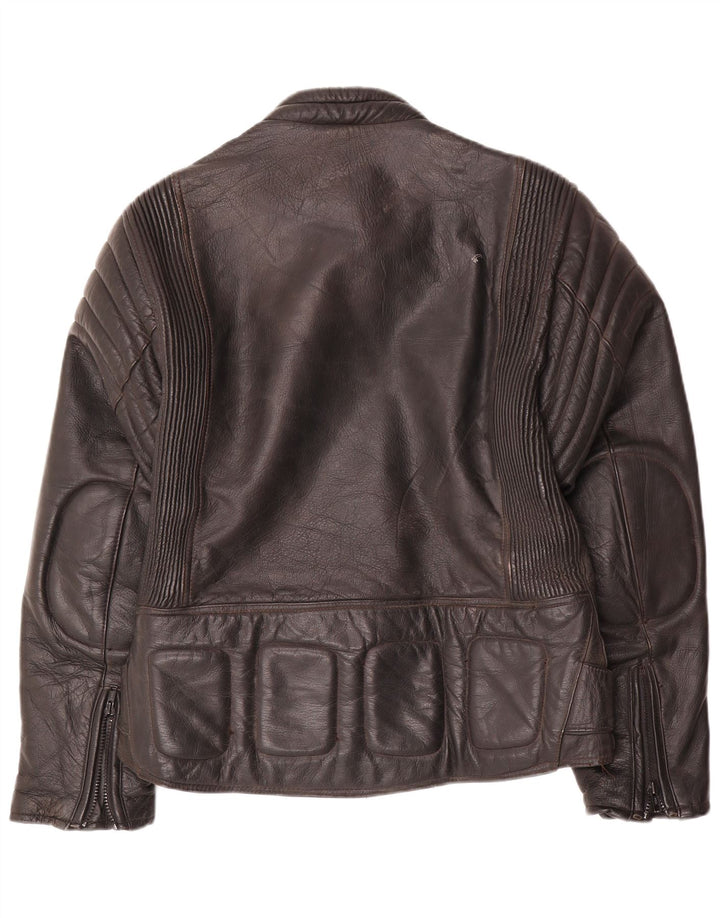 Jaqueta masculina de couro para motociclista Modeka UK 38 couro preto médio