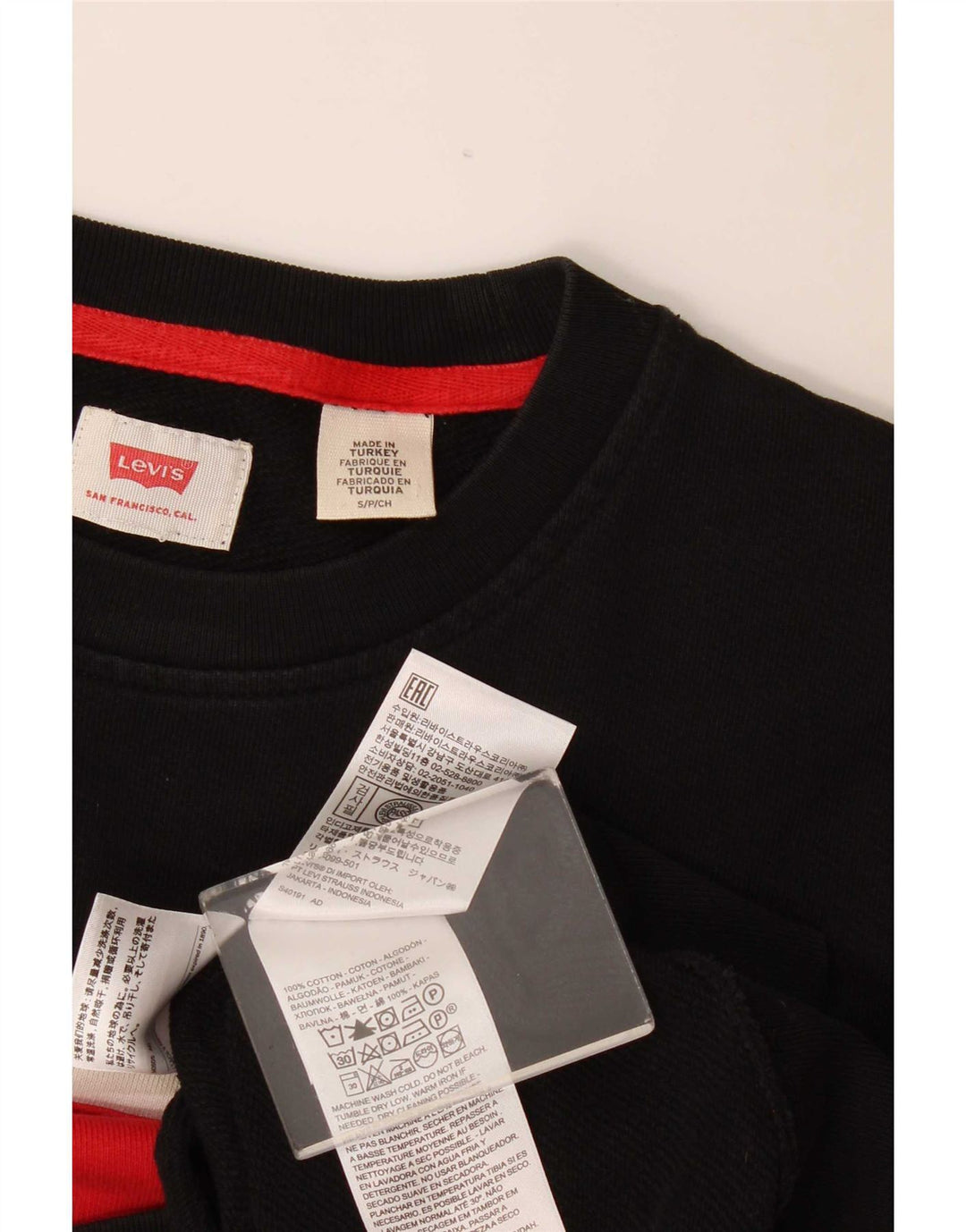 Levi's moletom gráfico masculino jumper pequeno preto colorblock algodão