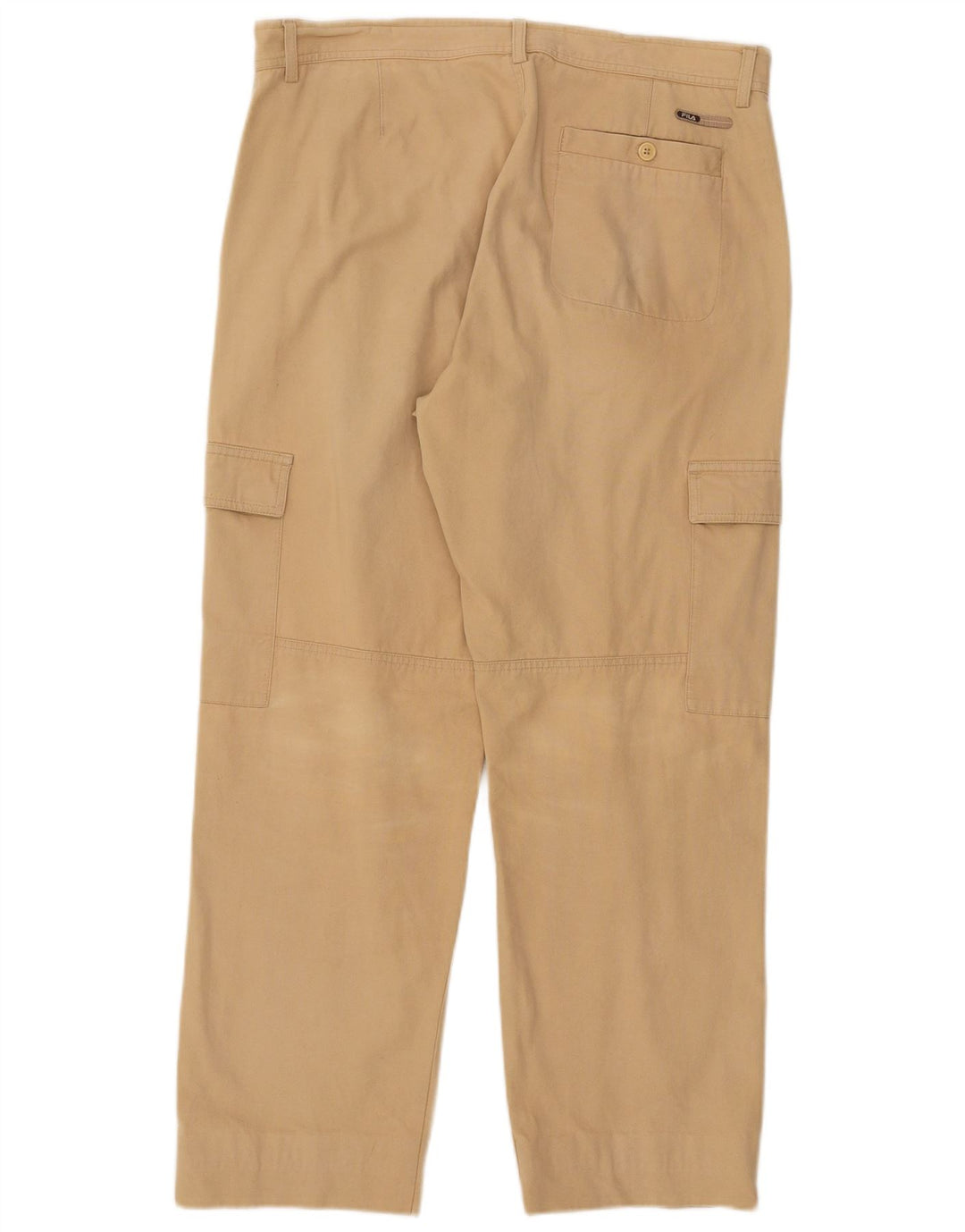 Fila Mens Straight Cargo Calças W38 L29 Algodão Bege