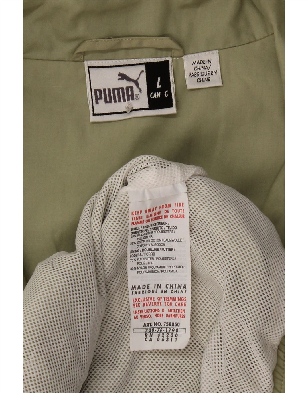 Puma Mens Tracksuit Top Jaqueta Grande Poliéster Cáqui