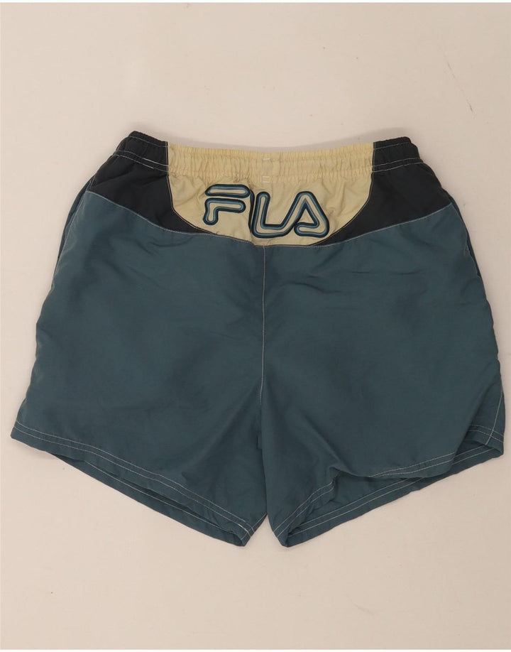 Fila Mens Graphic Natação Shorts XS Azul Colourblock Poliamida