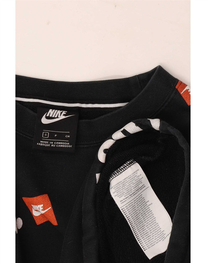 Moletom masculino Nike com capuz gráfico jumper pequeno algodão preto