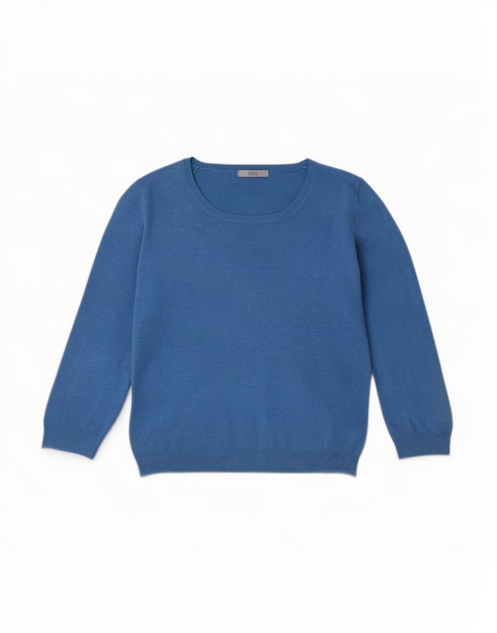 Suéter feminino Marks & Spencer com gola canoa Reino Unido 12 azul médio