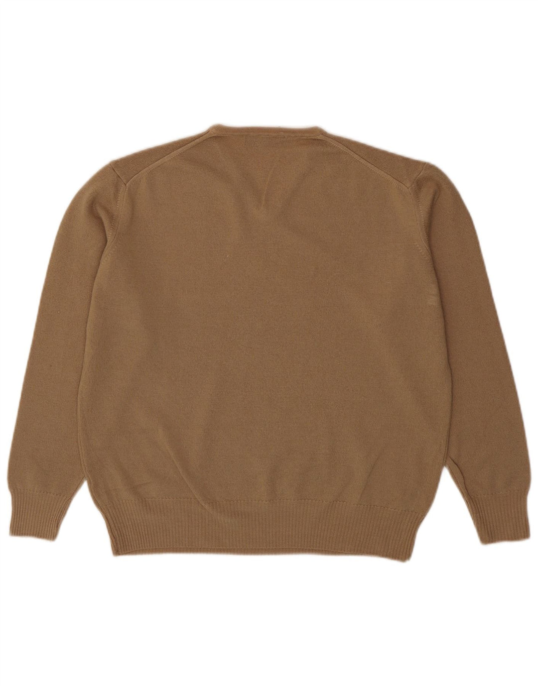 Zara Suéter masculino com decote em V XL lã marrom