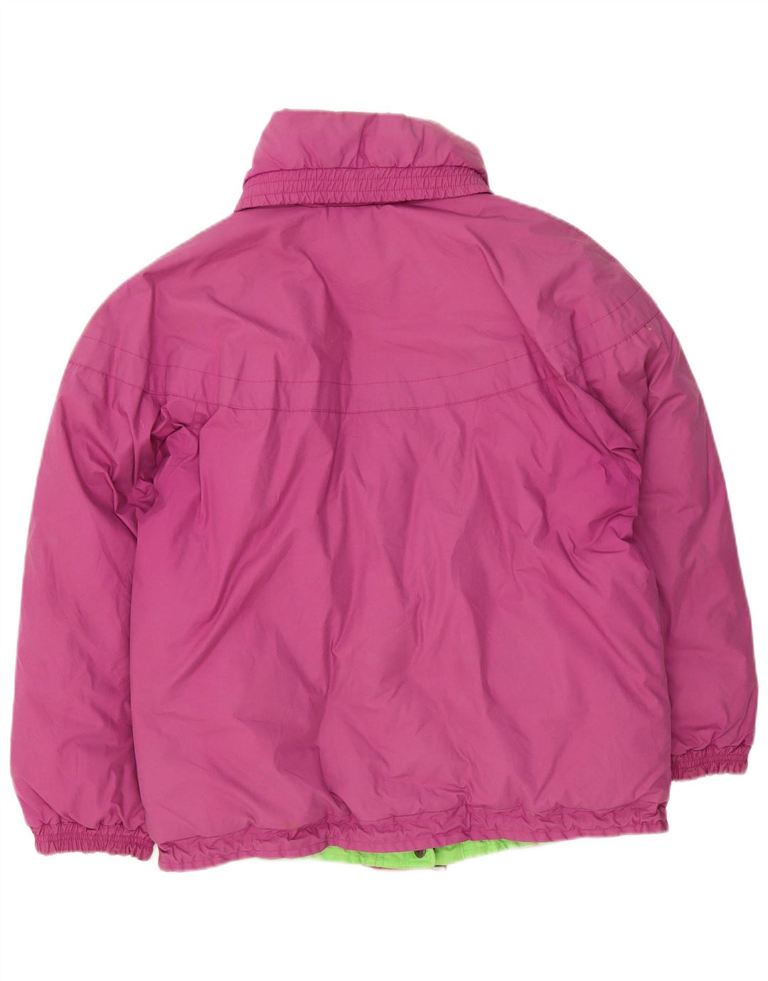 Jaqueta acolchoada reversível feminina vintage Reino Unido 14 grande algodão roxo