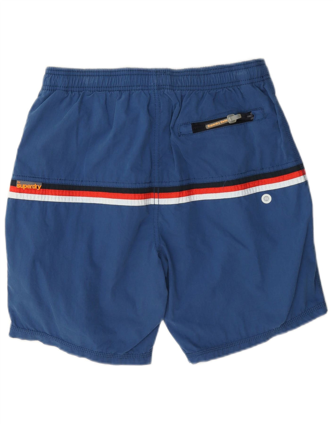 Shorts de natação masculino Superdry Graphic azul marinho médio algodão colorblock