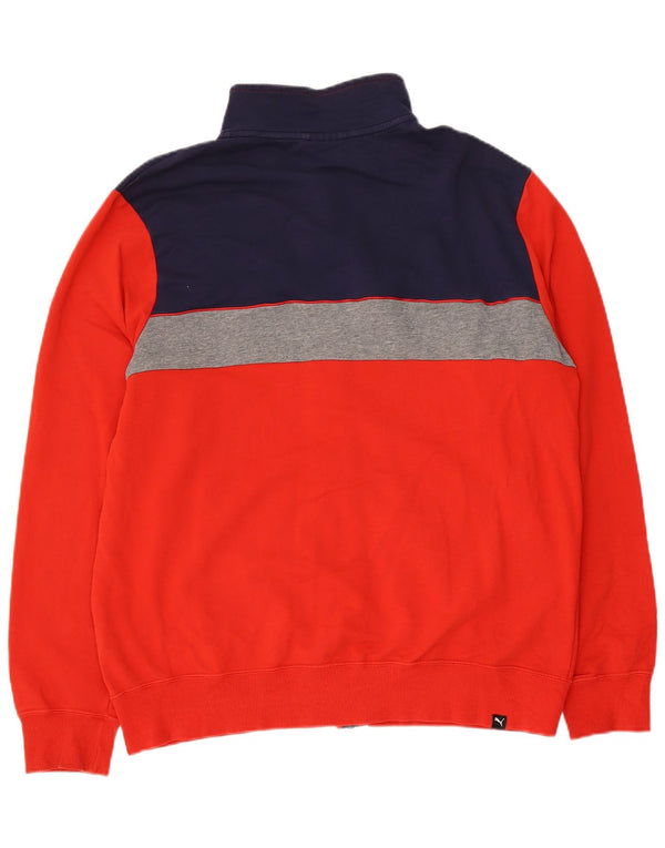 Jaqueta masculina Puma Graphic Tracksuit Top grande algodão colorblock vermelho
