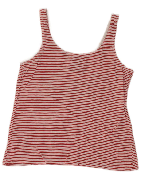 Superdry Womens Graphic Vest Top UK 10 pequeno algodão listrado vermelho