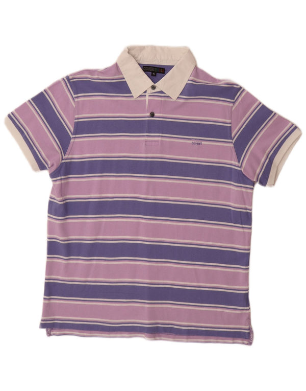 Camisa polo masculina COVERI XL algodão listrado roxo