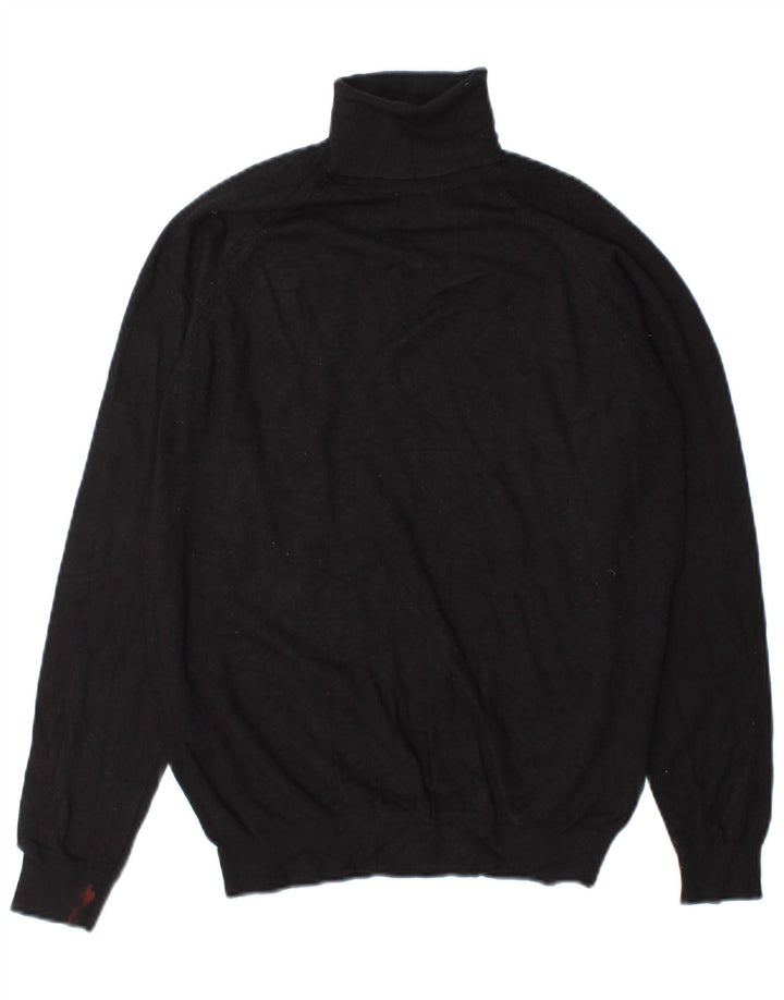 Zara Suéter feminino com gola redonda e gola redonda, preto pequeno, 10
