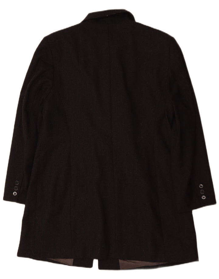 Jaqueta blazer feminina Marks & Spencer com 5 botões Reino Unido 18 XL lã cinza