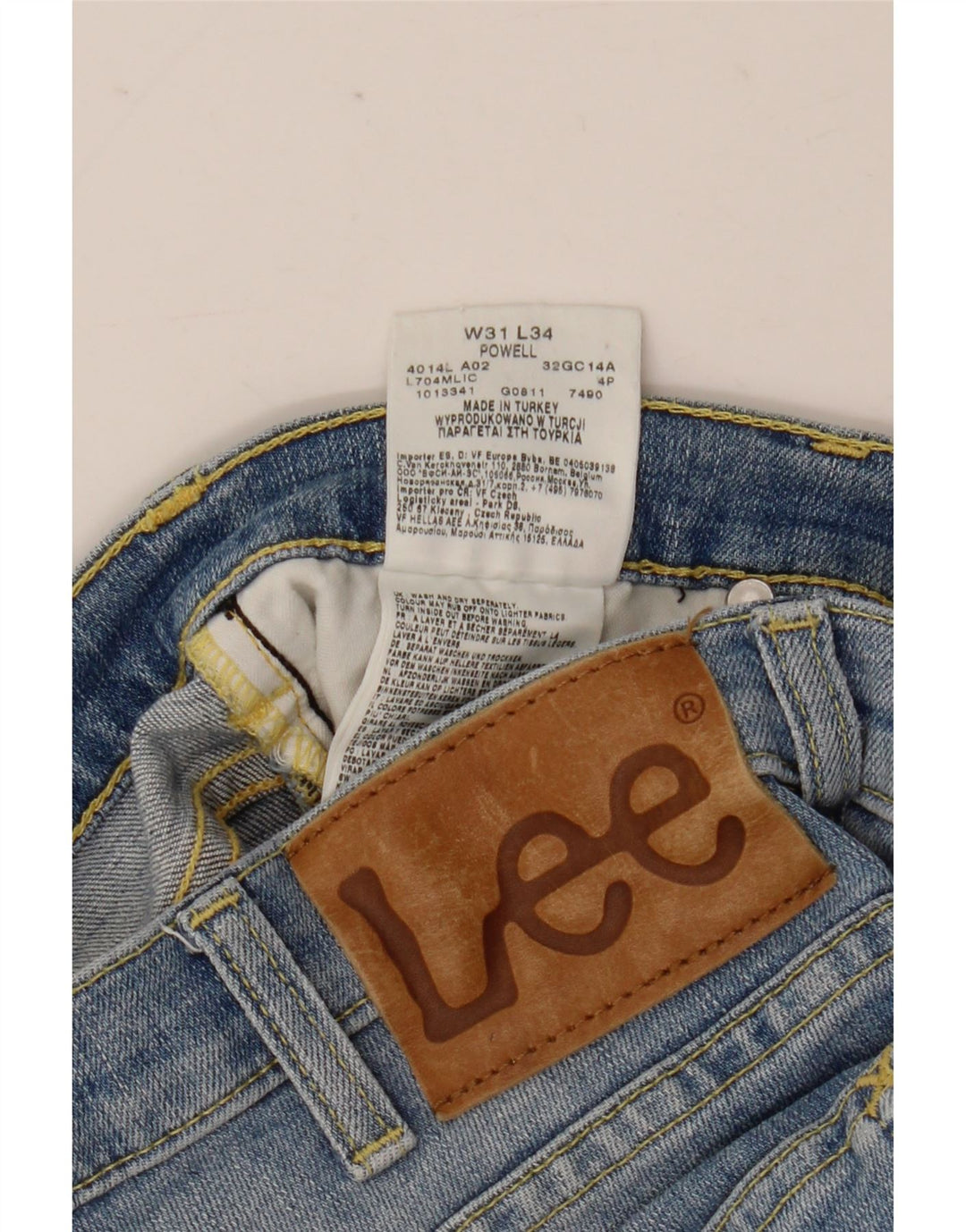 Lee Womens Powell Slim Jeans W31 L34 Azul Algodão