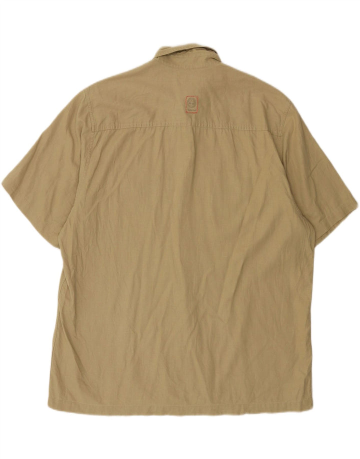 Camisa masculina de manga curta TIMBERLAND grande linho bege