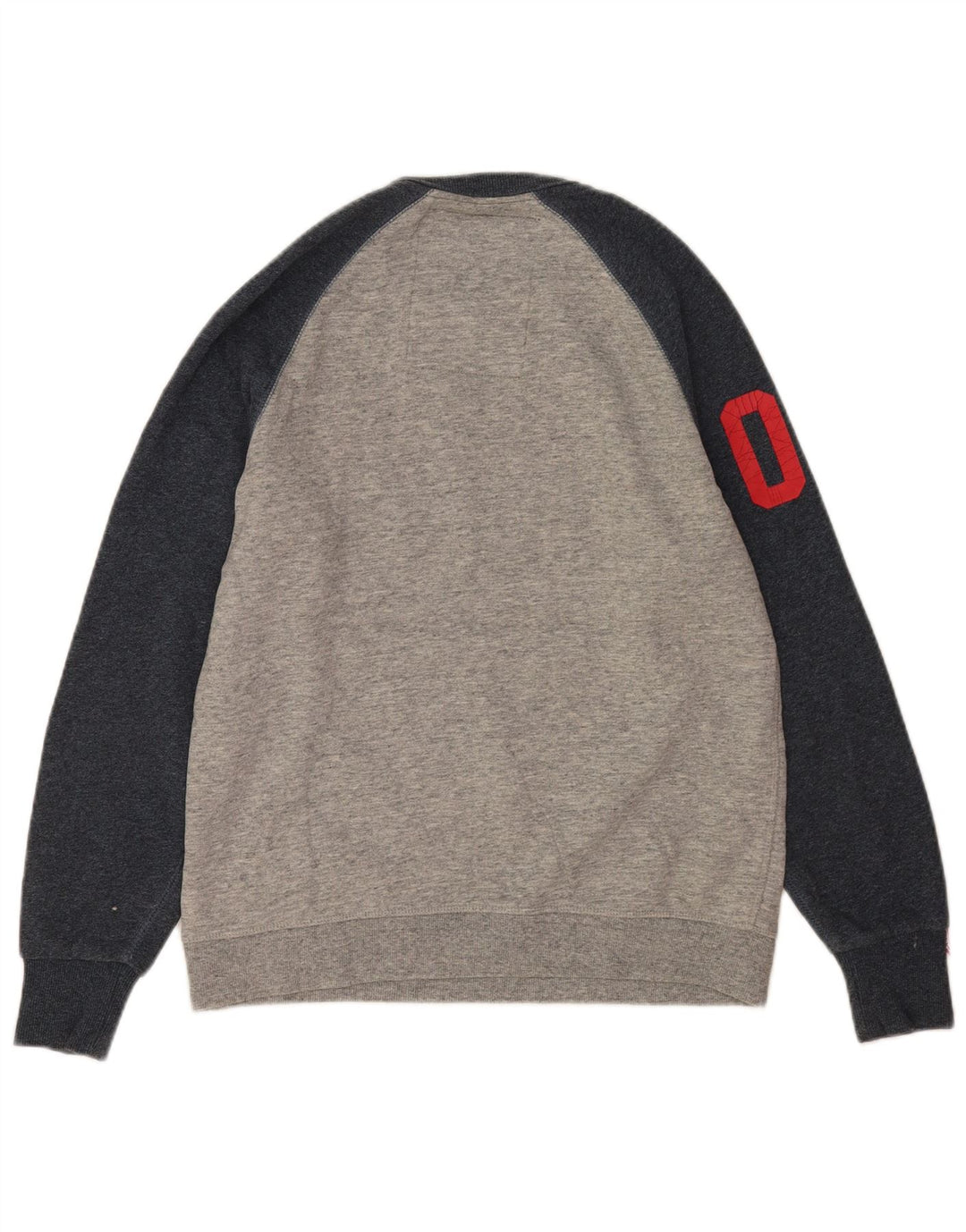 Superdry moletom gráfico masculino jumper médio cinza colorblock algodão
