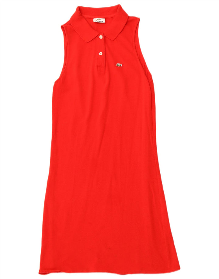 Vestido polo feminino sem mangas LACOSTE tamanho 42 grande algodão vermelho