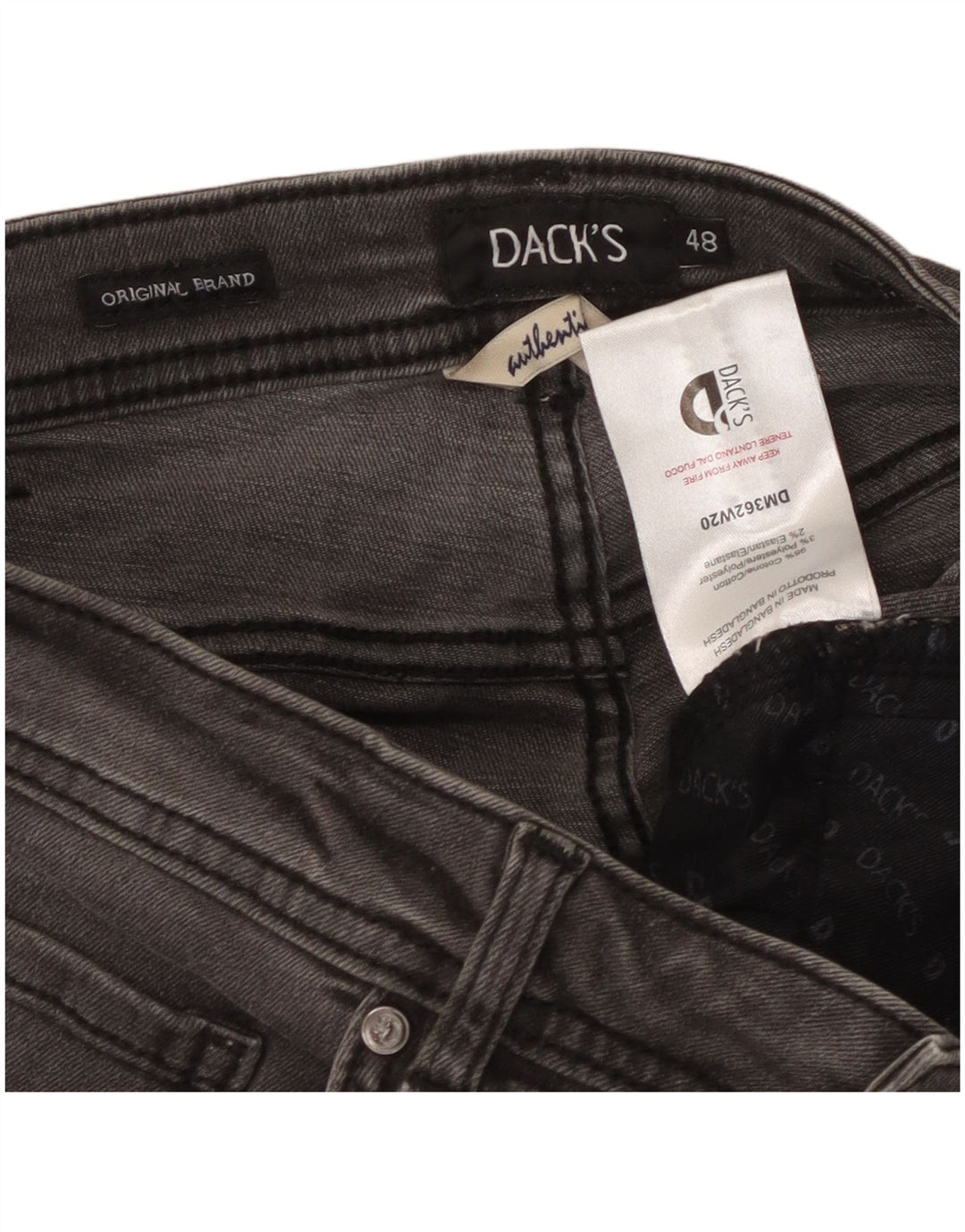 Calça jeans reta masculina DACK'S IT 48 médio W32 L31 algodão cinza