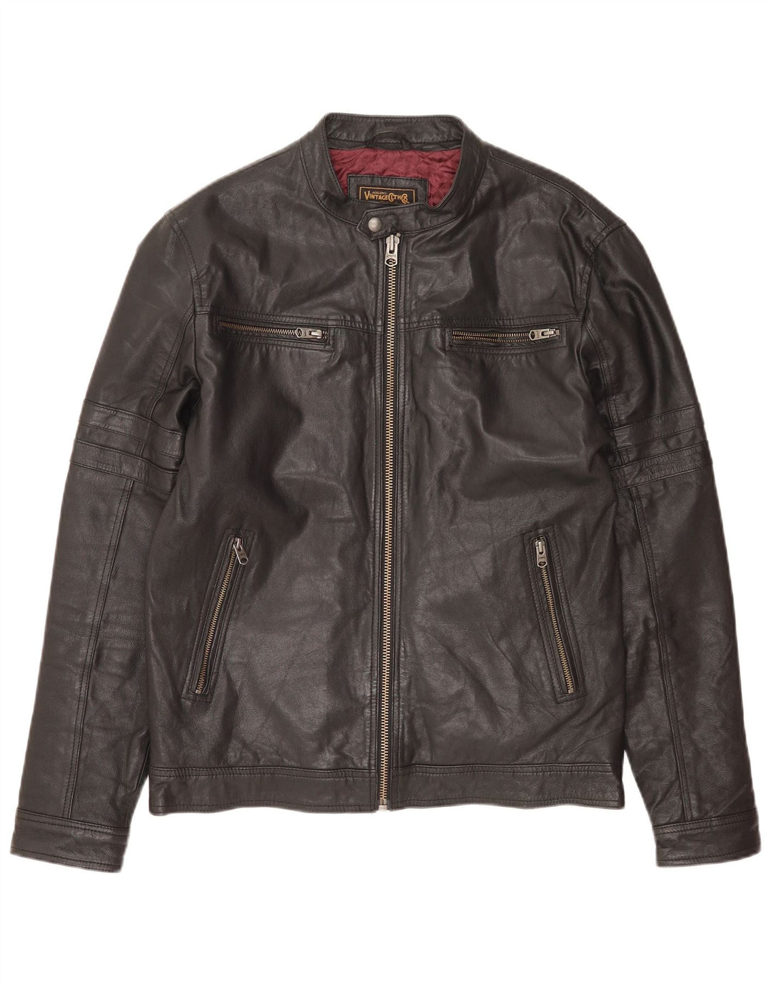 Jaqueta de couro masculina Jack & Jones Reino Unido 40 grande couro preto