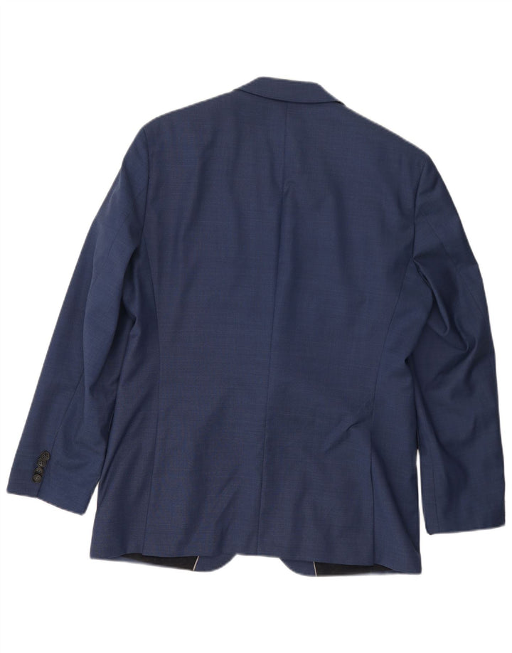 Jaqueta blazer masculina de 2 botões HUGO BOSS UE 50 grande lã azul