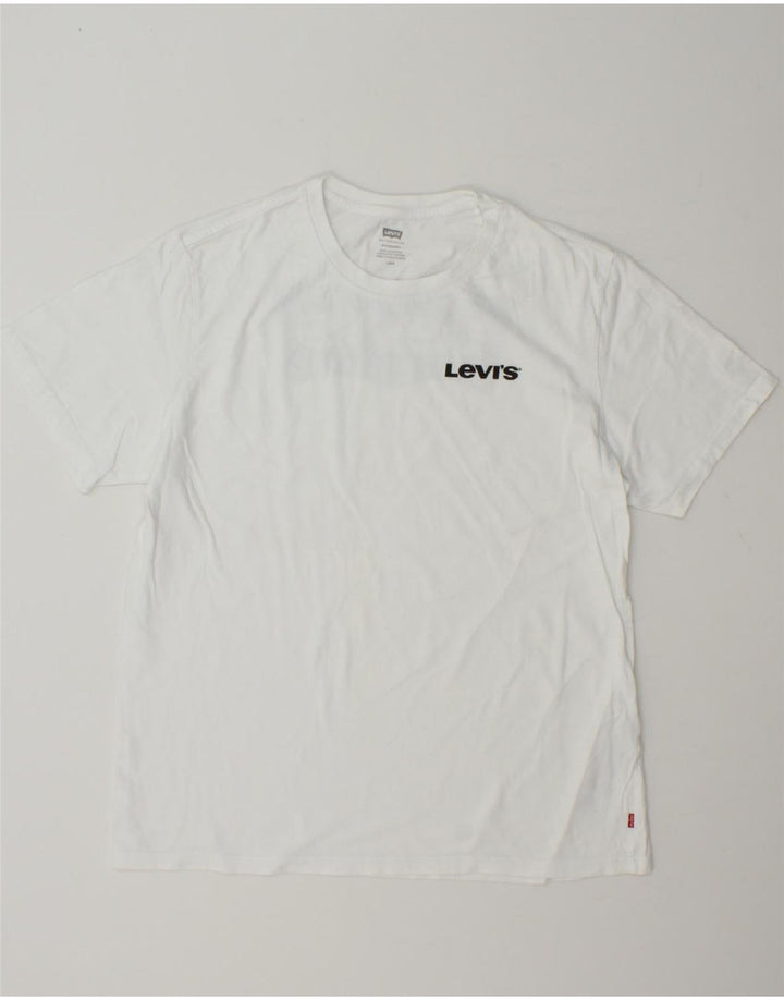 LEVI'S Mens Standard Fit Graphic T-Shirt Top Large White Cotton Vintage Levi's and Second-Hand Levi's from Messina Hembry 