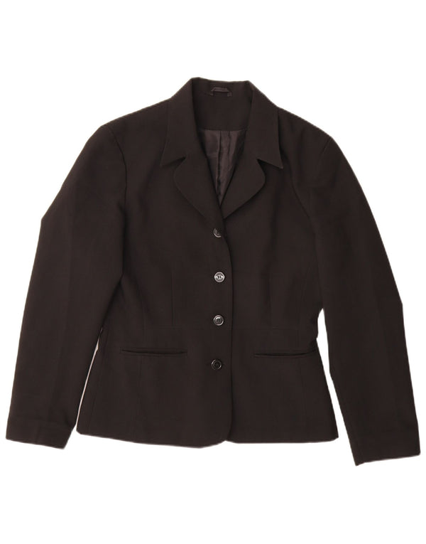 Jaqueta blazer feminina St. Bernard com 4 botões Reino Unido 12 poliéster preto médio