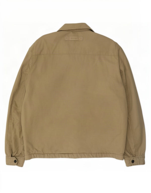 Gant Mens Bomber Jacket UK 40 Large Beige Cotton