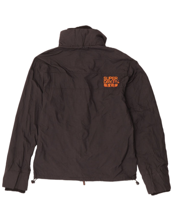 Jaqueta corta-vento feminina Superdry UK 18 XL preto nylon esportivo