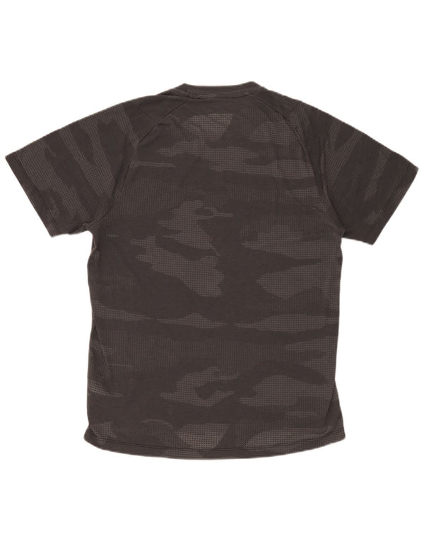 Adidas Mens Climalite Camiseta Top Cinza Médio Camuflagem Poliéster