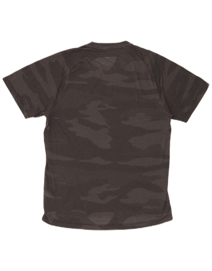 Adidas Mens Climalite Camiseta Top Cinza Médio Camuflagem Poliéster