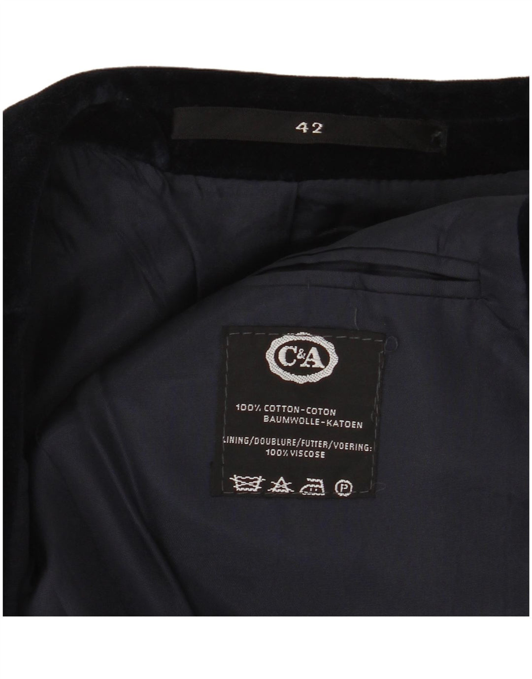 Jaqueta blazer feminina C&A com 2 botões IT 42 algodão azul marinho médio