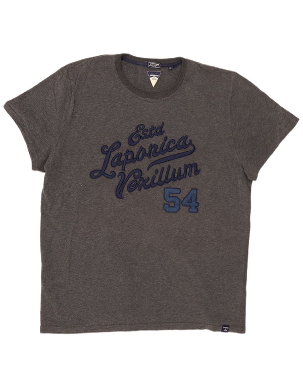 Camiseta gráfica masculina SUPERDRY Top 3XL algodão cinza