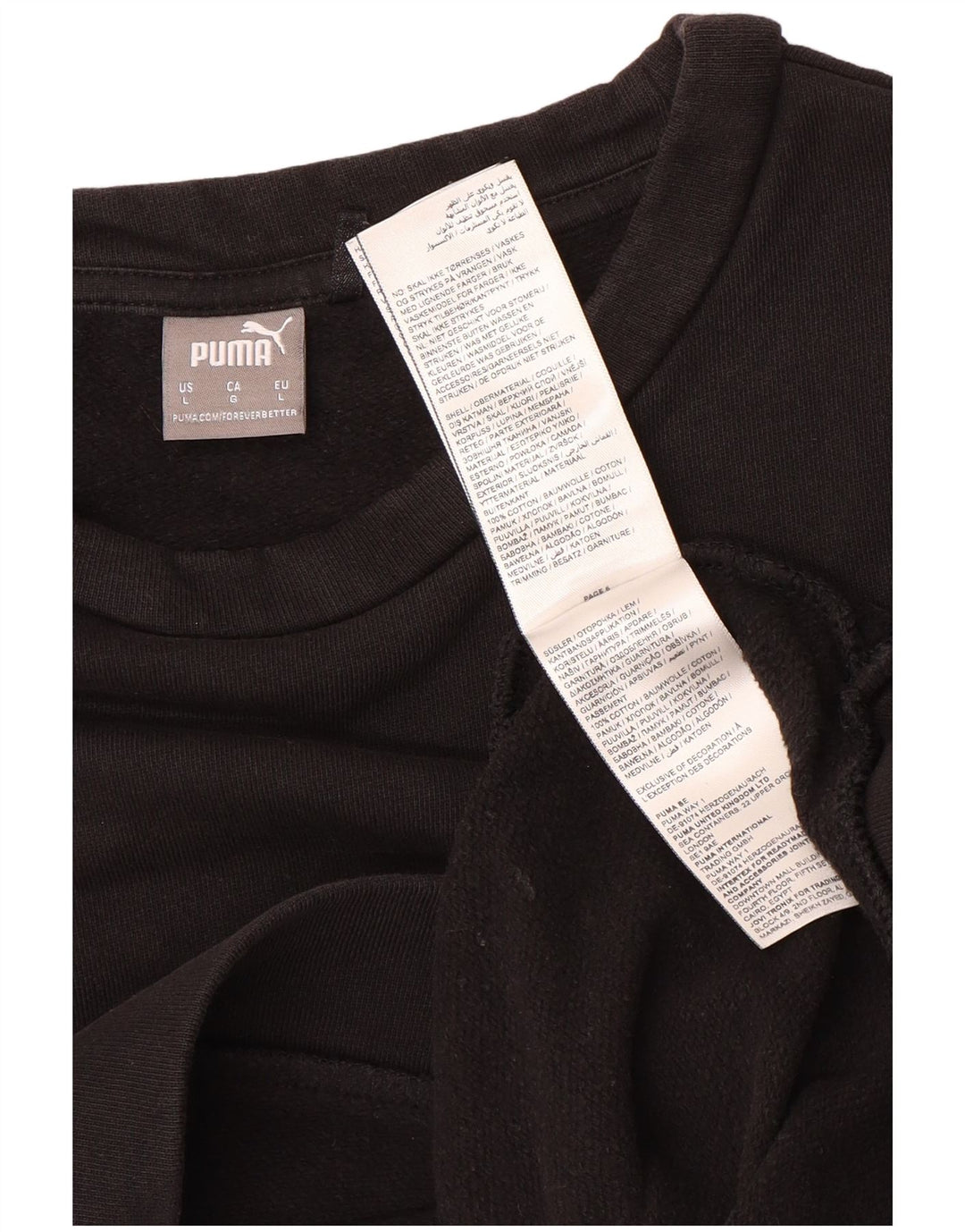 Puma moletom feminino jumper UK 16 grande algodão preto
