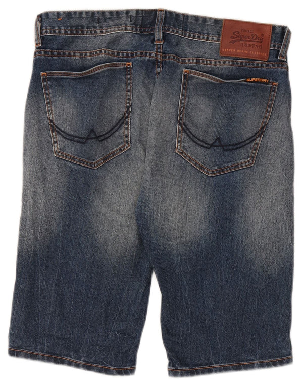 Shorts jeans masculino Superdry W30 algodão azul médio