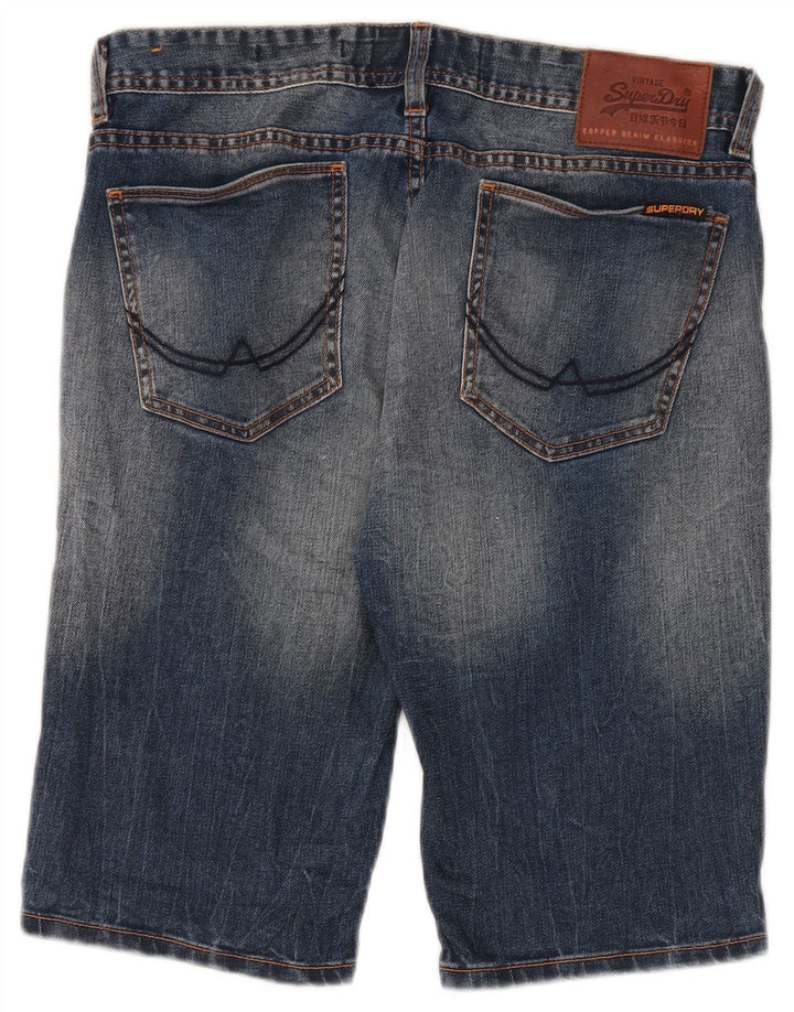 Shorts jeans masculino Superdry W30 algodão azul médio
