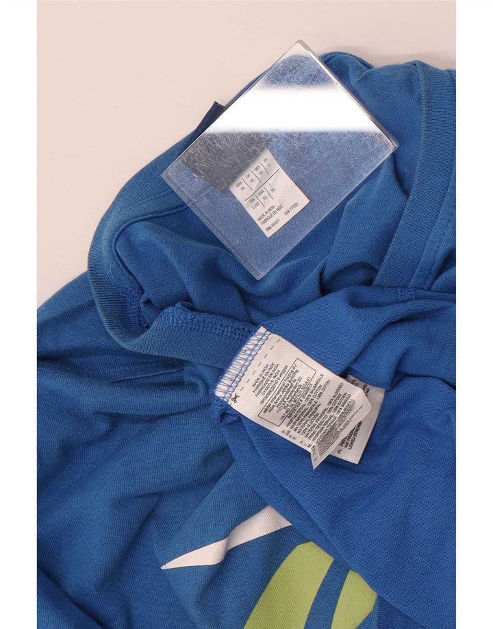 Reebok Mens Graphic T-Shirt Top Médio Algodão Azul