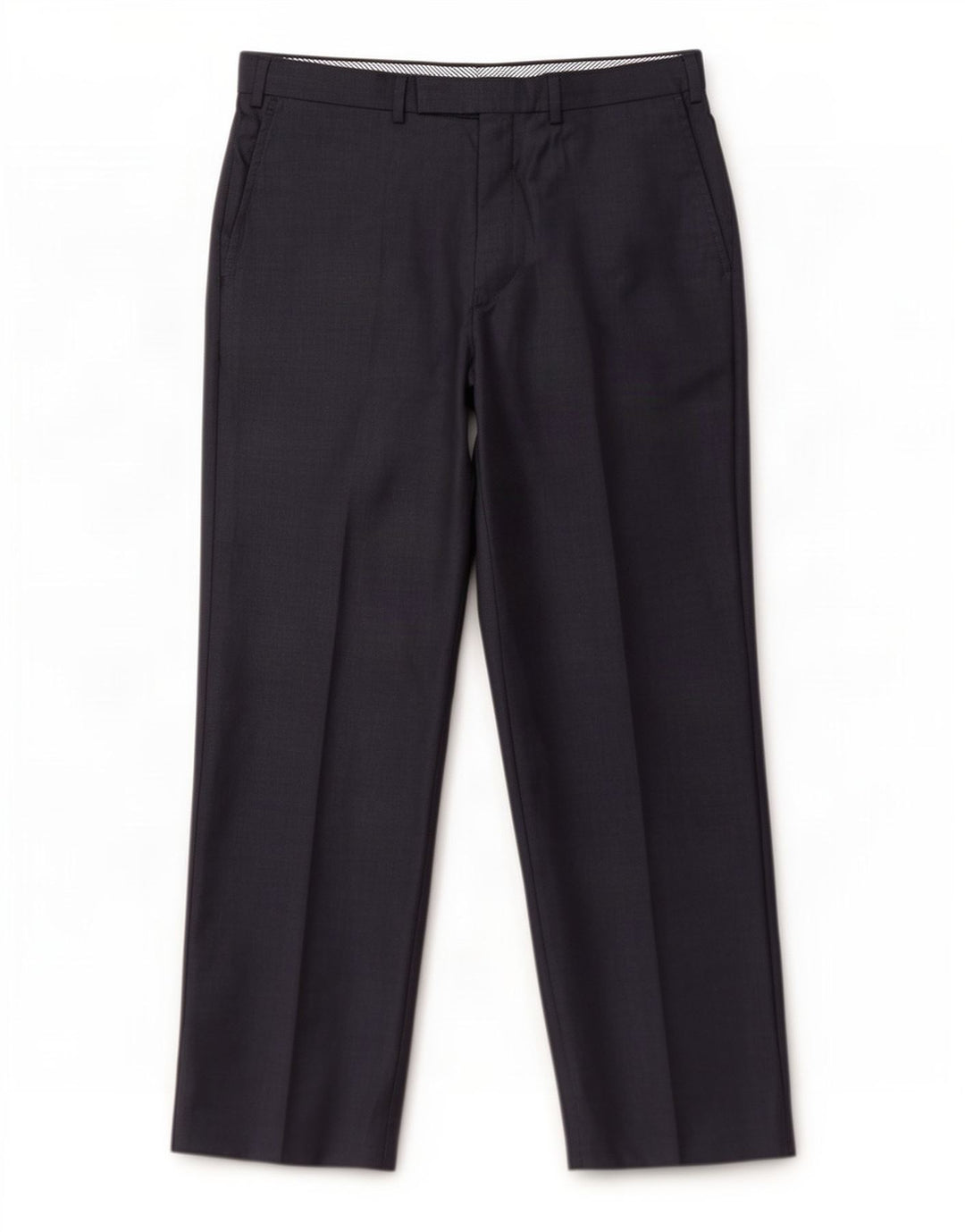 Calça masculina de terno reto Marks & Spencer W38 L31 lã azul marinho