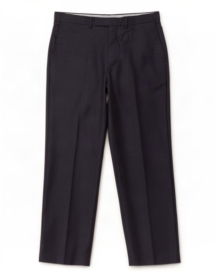 Calça masculina de terno reto Marks & Spencer W38 L31 lã azul marinho