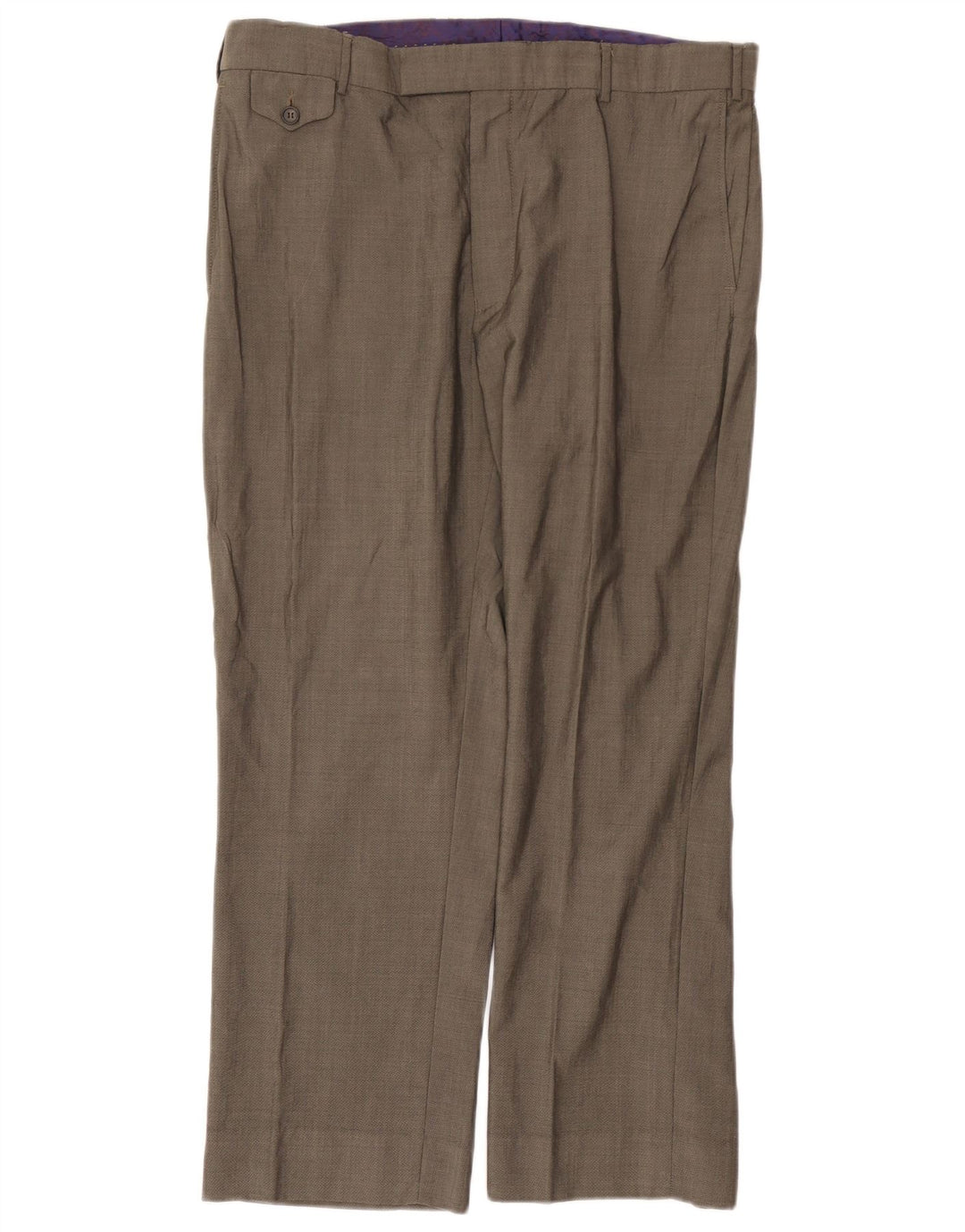 Calça vintage masculina de terno reto W36 L28 cinza