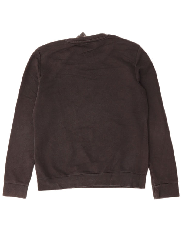 ADIDAS Womens Graphic Sweatshirt Jumper UK 8/10 Pequeno Algodão Preto