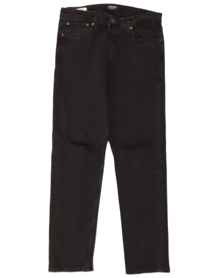 Jeans retos masculinos JACK & JONES W32 L32 algodão preto